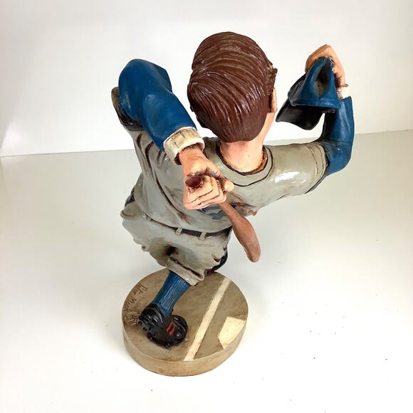 12.5” Peter Mook Signed Ceramic Baseball Player Swinging Bat Figure Statue *READ - Picture 12 of 16